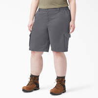 Women's Plus Relaxed Fit Cargo Shorts, 11" - Graphite Gray (GA)