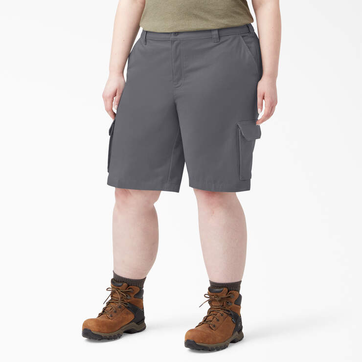 Women's Plus Relaxed Fit Cargo Shorts, 11" - Graphite Gray (GA) image number 1