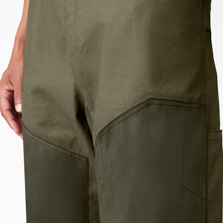 Waxed Canvas Double Front Bib Overalls - Moss Green (MS) image number 11
