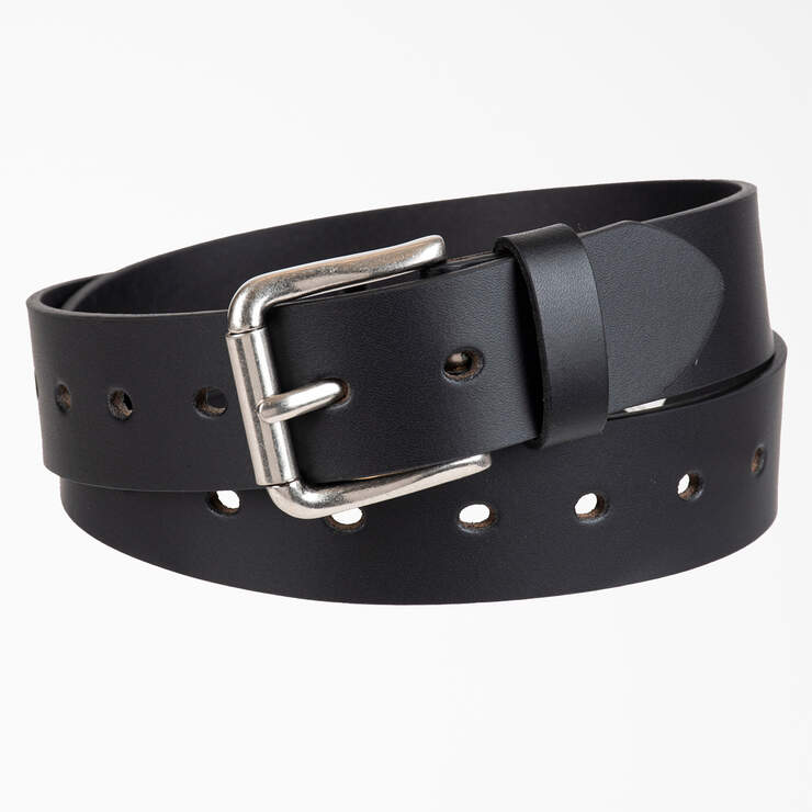 Women's Perforated Leather Belt - Black (BK) image number 1
