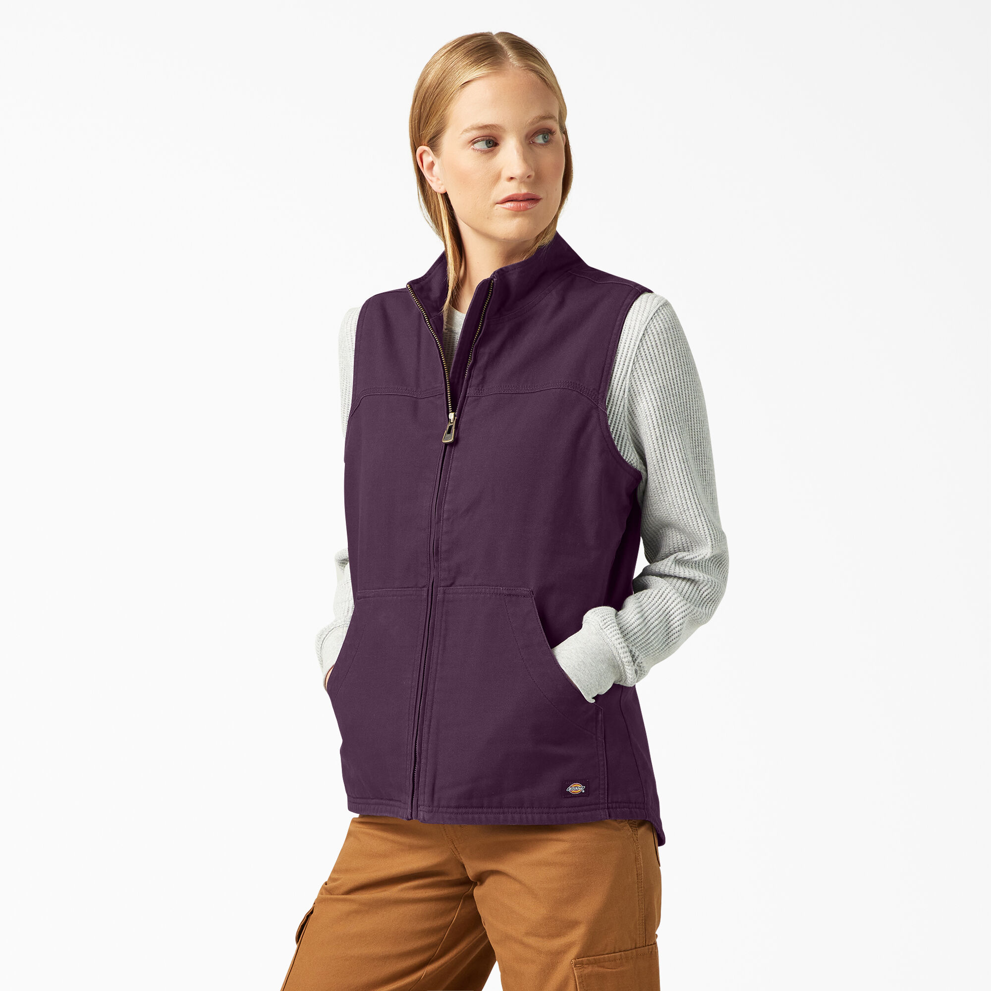 Women s Fleece Lined Duck Canvas Vest Dickies US