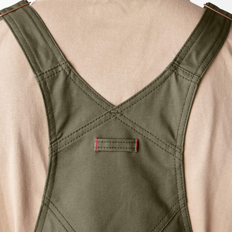 Waxed Canvas Double Front Bib Overalls - Moss Green (MS) image number 5