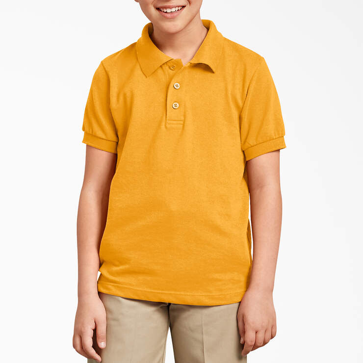 Kids' Piqué Short Sleeve Polo, 4-20 - Yellow (GL) image number 1