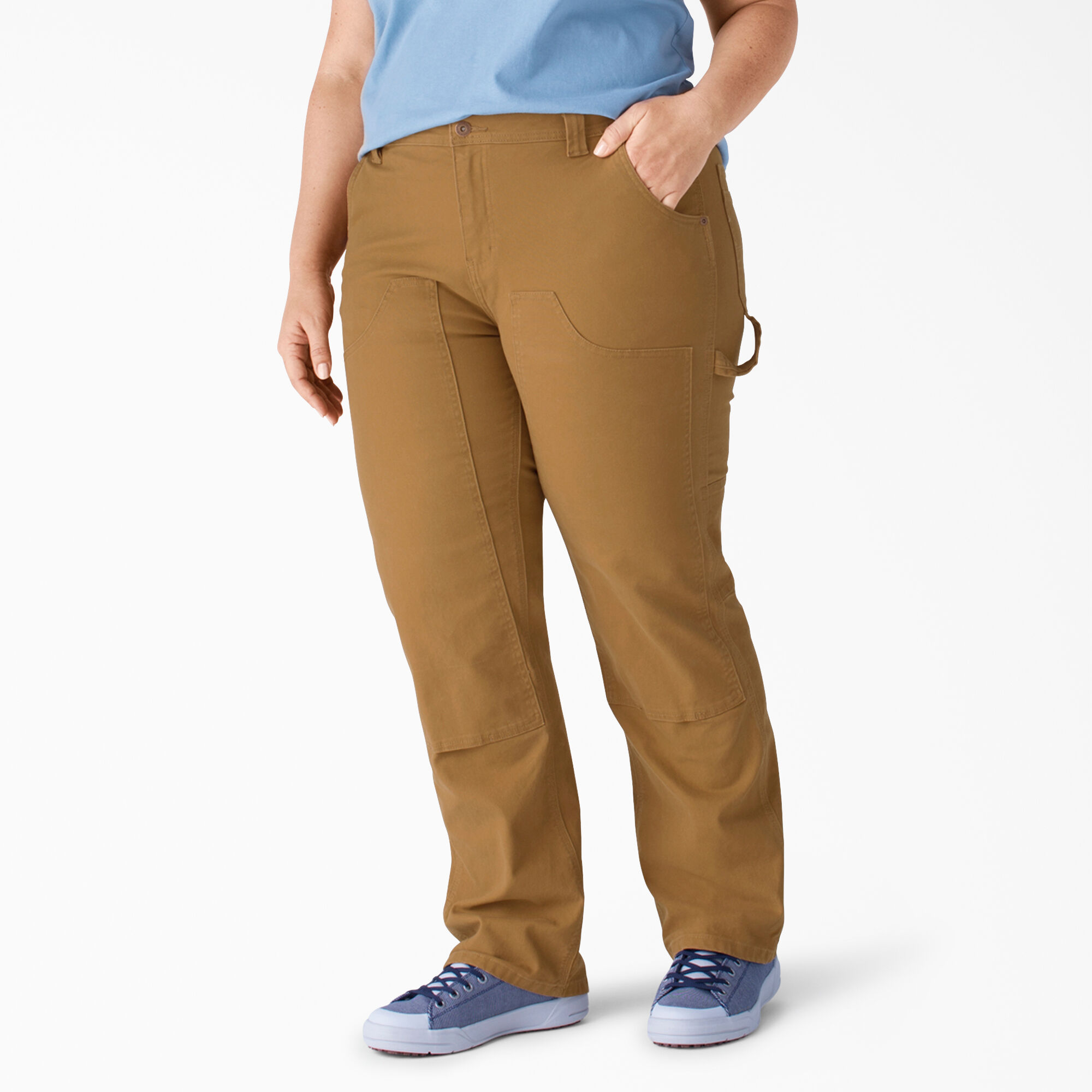 Dickies Womens Relaxed Straight Stretch Duck Double-Front Carpenter Pant Work Utility Pants