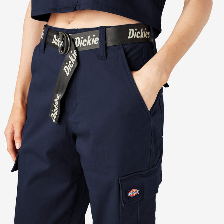 Women's Relaxed Fit Cropped Cargo Pants - Ink Navy (IK) image number 7