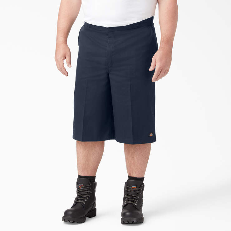 Loose Fit Multi-Use Pocket Work Shorts, 15" - Dark Navy (DN) image number 4