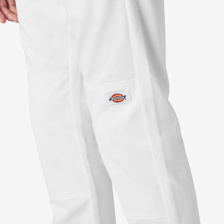 Skinny Fit Double Knee Work Pants - White (WH) image number 9