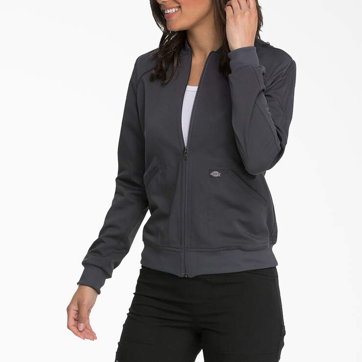 Women's Balance Zip Front Scrub Jacket - Pewter Gray (PEW) image number 5