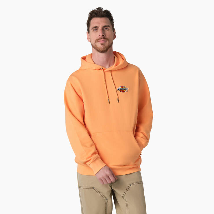 Fleece Embroidered Chest Logo Hoodie - Papaya Smoothie (MO2) image number 1
