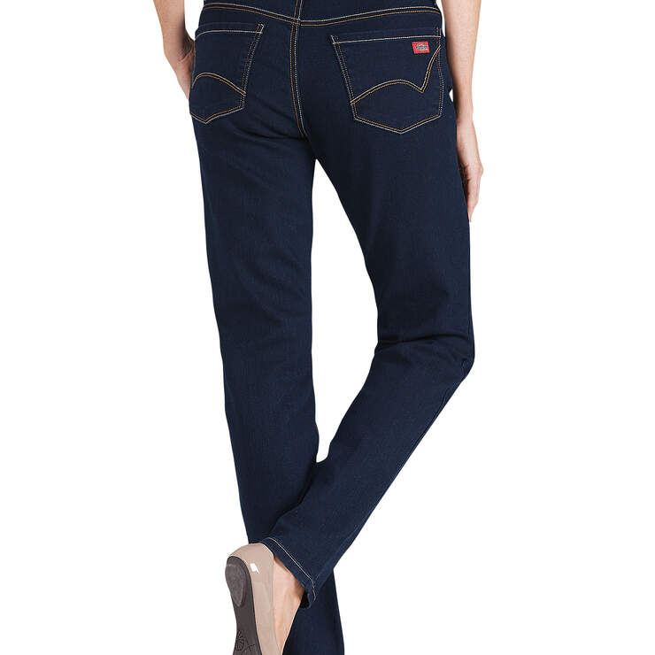 Women's Curvy Fit Skinny Leg Denim Jeans - Stonewashed Dark Blue (DSW) image number 2