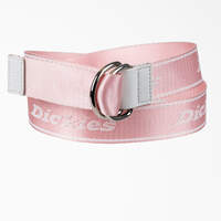 Women's D-Ring Logo Print Web Belt - Pink (PK)