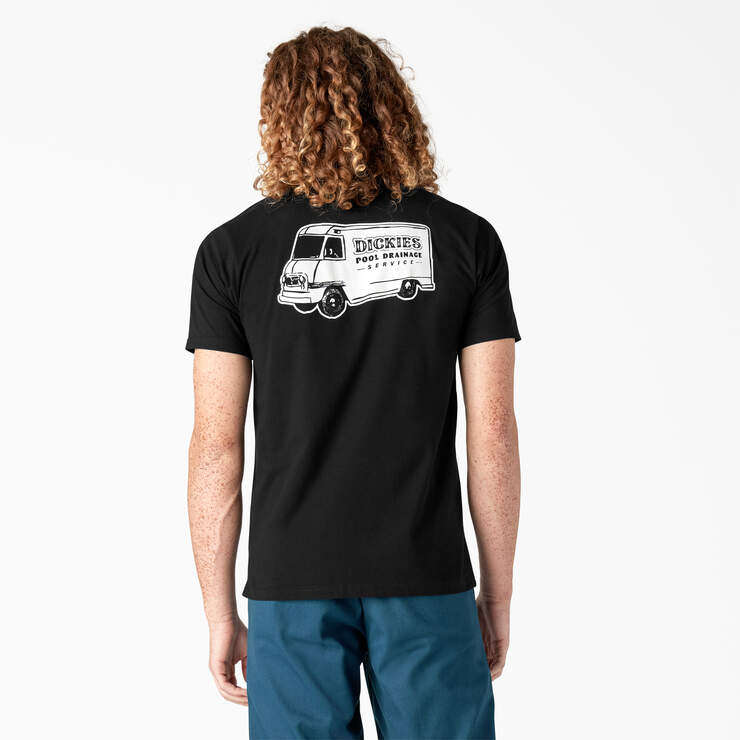 Dickies Skateboarding Pool Drainage Graphic T-Shirt - Black (KBK) image number 1