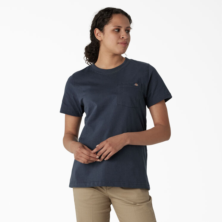 Women&#39;s Heavyweight Short Sleeve Pocket T-Shirt - Airforce Blue &#40;AF&#41;