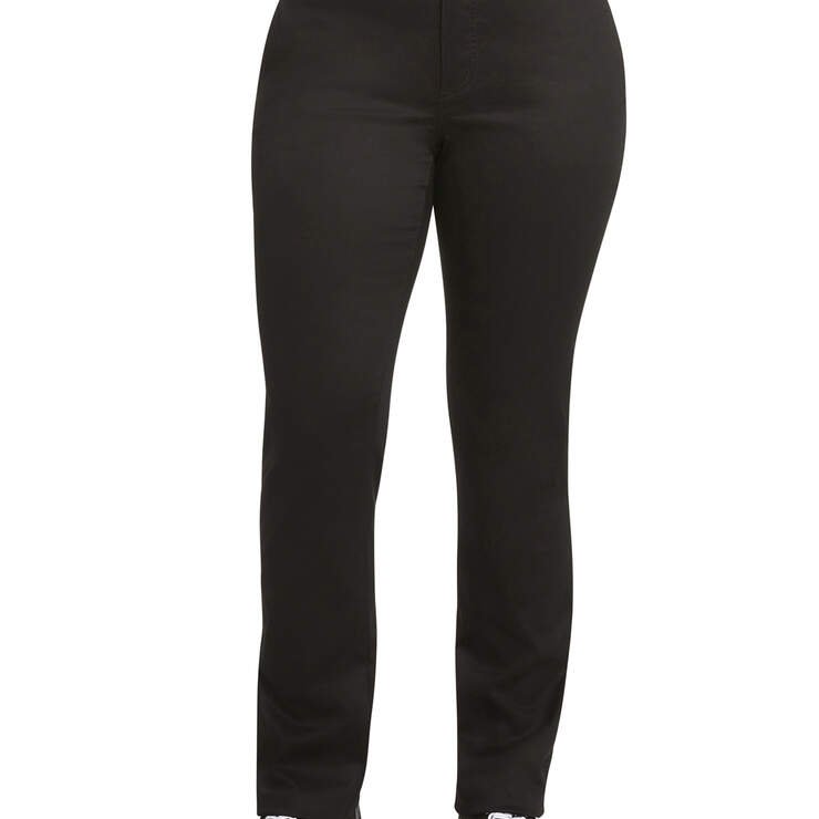 Dickies Girl Juniors' Curvey 4-Pocket Straight Leg Pants - Black (BLK) image number 1