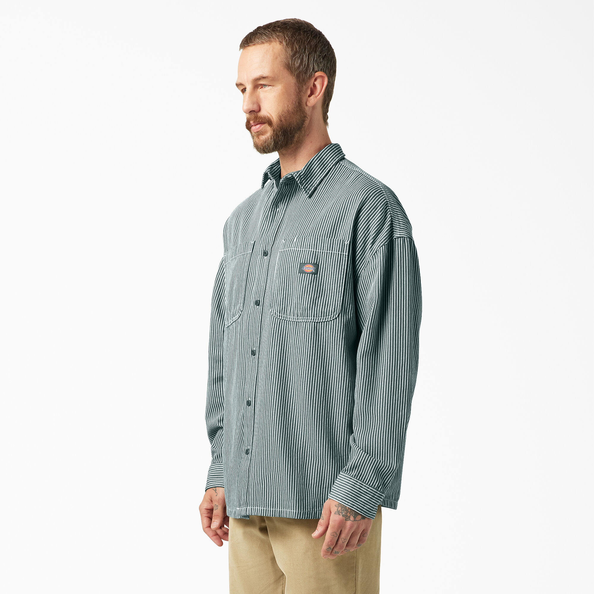 Hickory Stripe Button-Up Shirt - Dickies US