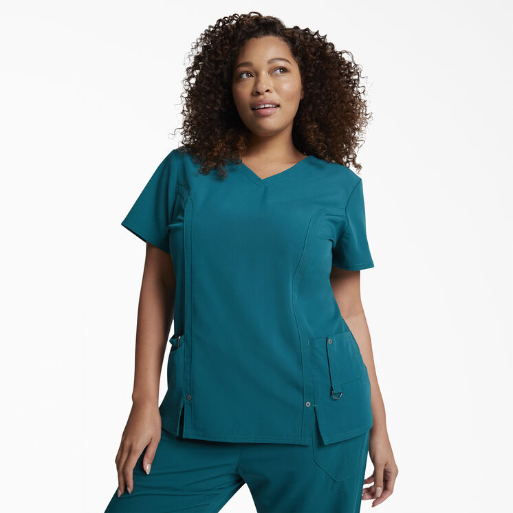 Women's Xtreme Stretch V-Neck Scrub Top - Hunter Green (HTR)