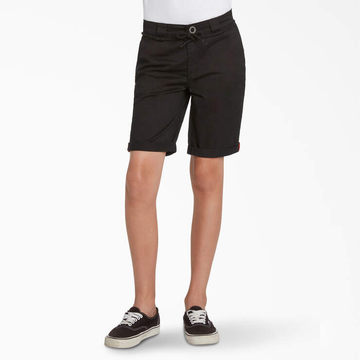 Boys’ FLEX Skinny Fit Chino Shorts - Black (BK) image number 1