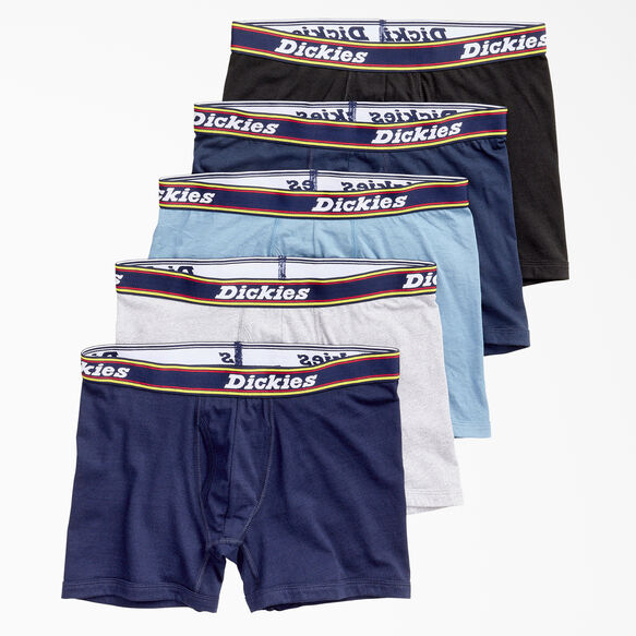 Stretch Boxer Briefs, 5-Pack - Assorted Blues (XL)