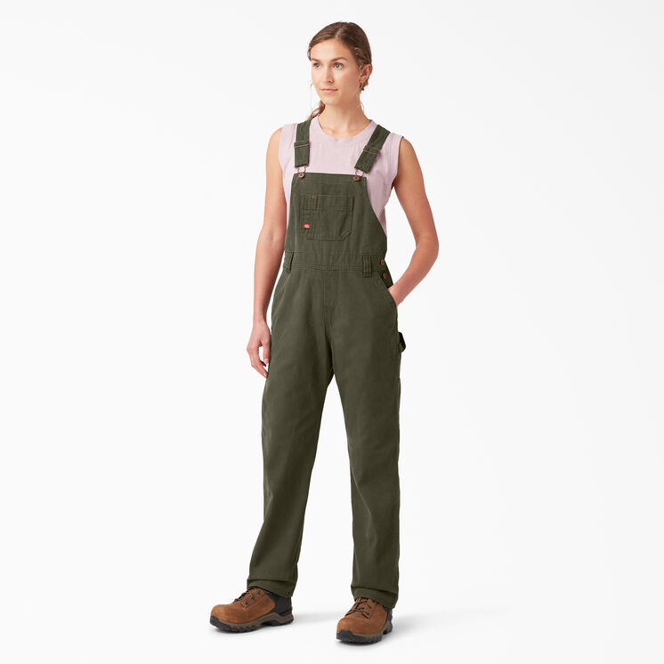Women&#39;s Relaxed Fit Bib Overalls - Rinsed Moss Green &#40;RMS&#41;