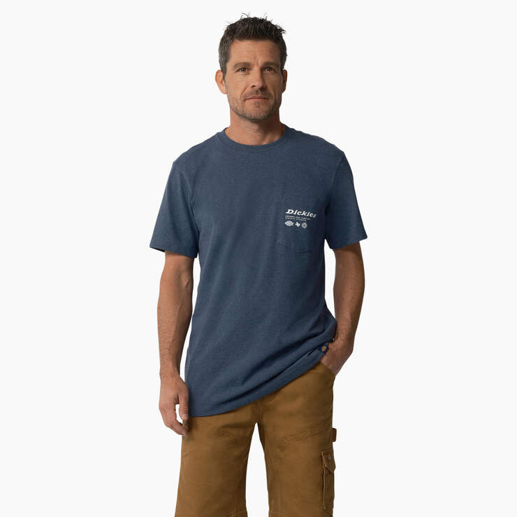 United By Work Graphic Pocket T-Shirt - Denim Blue (D25) image number 2