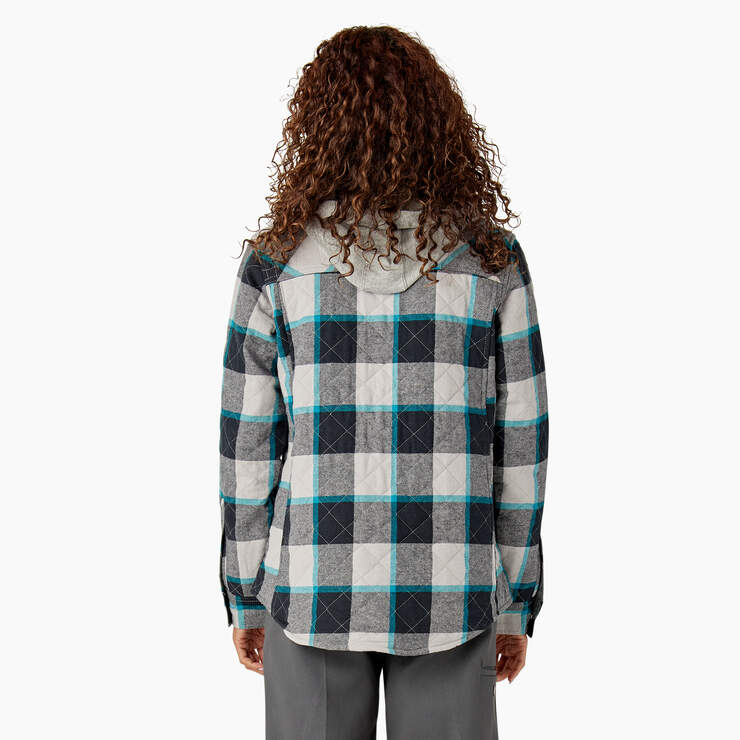 Women’s Flannel Hooded Shirt Jacket - Alloy Campside Plaid (A1S) image number 2