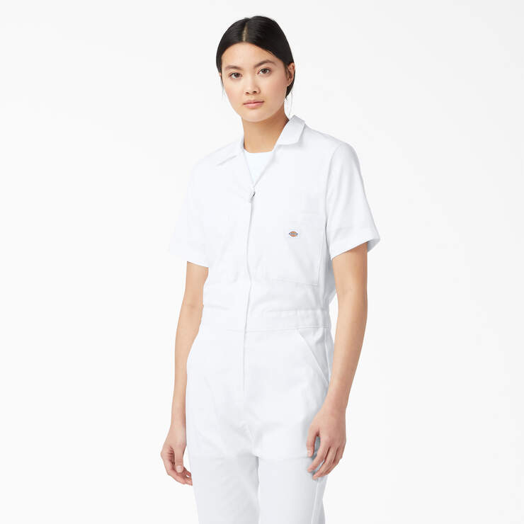 Women's FLEX Cooling Short Sleeve Coveralls - White (WH) image number 4