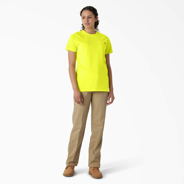 Women's Heavyweight Short Sleeve Pocket T-Shirt - Bright Yellow (BWD) image number 4