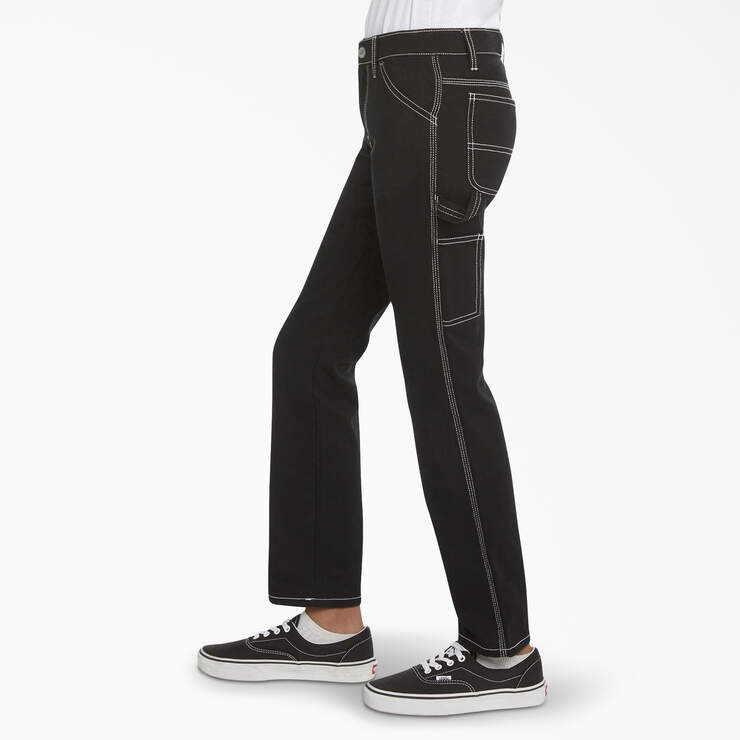Dickies Girl Youth Carpenter Pants, Size 7-16 - Black (BLK) image number 3
