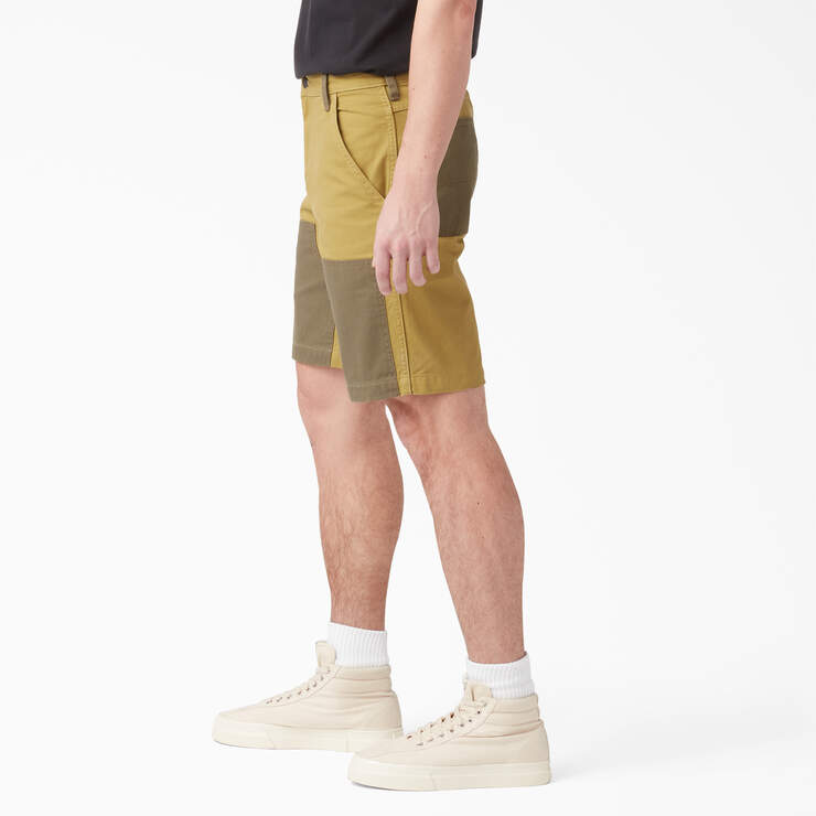 Regular Fit Contrast Chap Front Shorts, 9" - Stonewash Military/Moss Green (S2I) image number 3