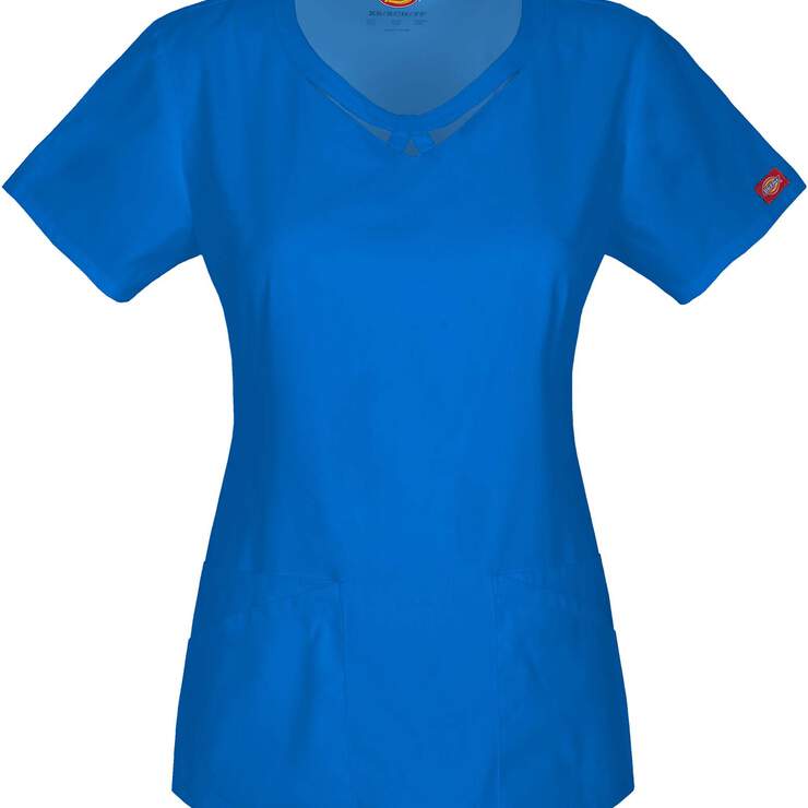 Women's EDS Signature Round Neck Scrub Top - Royal Blue (RB) image number 1