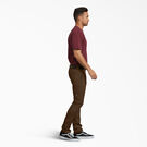 Skinny Fit Straight Leg Double Knee Work Pants - Timber Brown &#40;TB&#41;