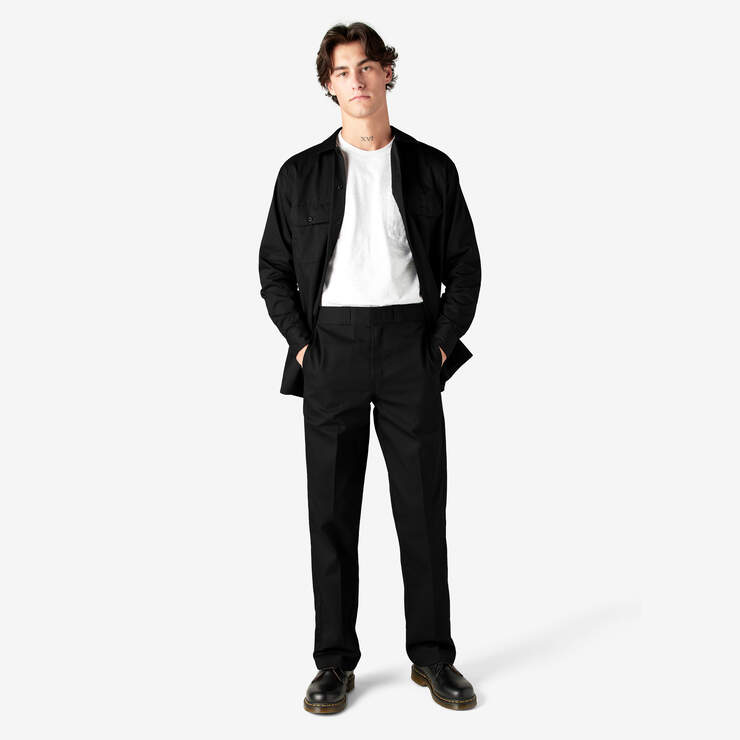 Long Sleeve Work Shirt - Black (BK) image number 9