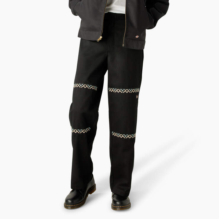 Wichita Embroidered Double Knee Pants - Black (BKX) image number 1