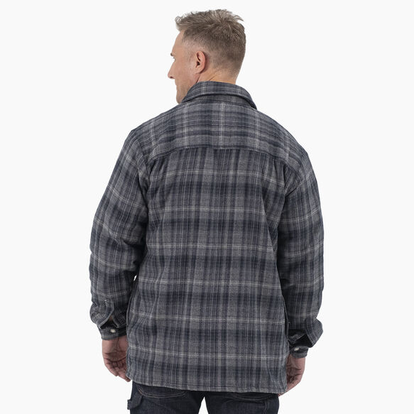 Hydroshield Flannel High Pile Fleece Shirt Jacket - Charcoal/Black Ombre Plaid &#40;A1T&#41;