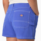 Women&#39;s High Waisted Carpenter Shorts, 3&quot; - Satin Sky &#40;SK2&#41;
