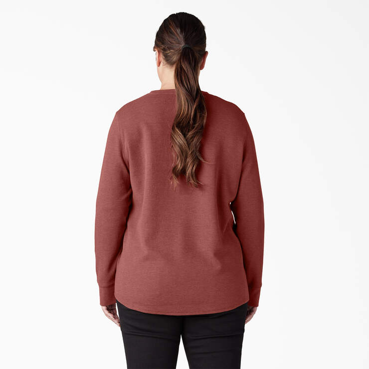 Women's Plus Long Sleeve Thermal Shirt - Fired Brick Single Dye (FBD) image number 2
