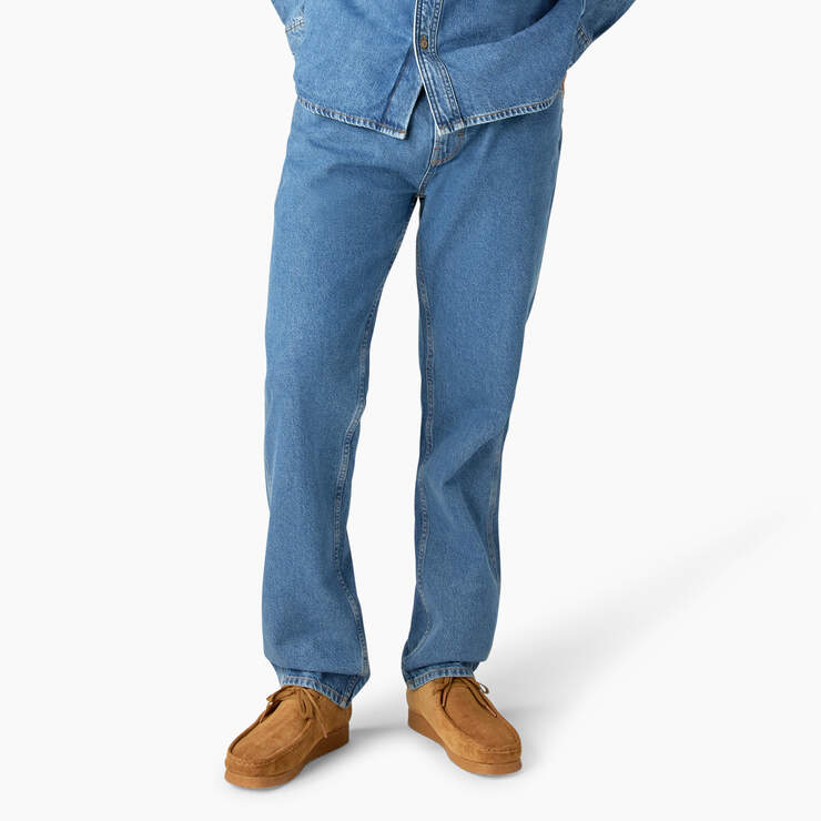 Houston Relaxed Fit Jeans - Chambray Light Blue (CLB) image number 1