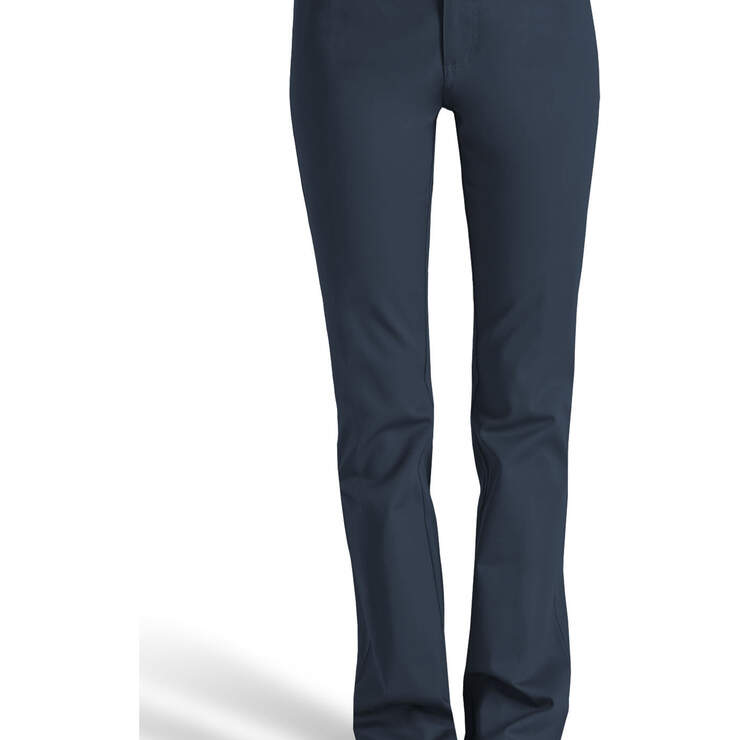Dickies Girl Juniors' Dealer No Pocket Straight Leg Pants - Navy Blue (NVY) image number 1