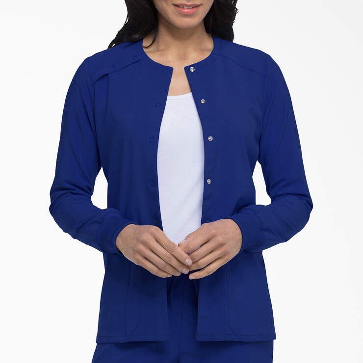 Women's EDS Essentials Snap Front Scrub Jacket - Galaxy Blue (GBL) image number 1