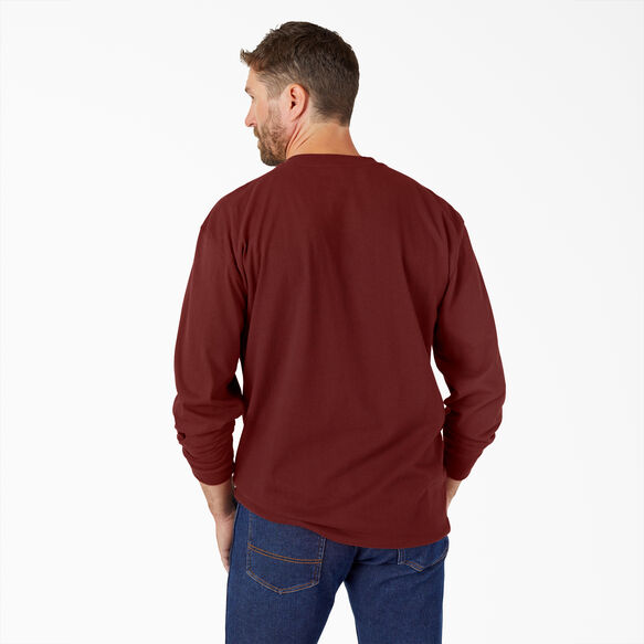 Heavyweight Long Sleeve Henley T-Shirt - Madder Brown &#40;MB1&#41;