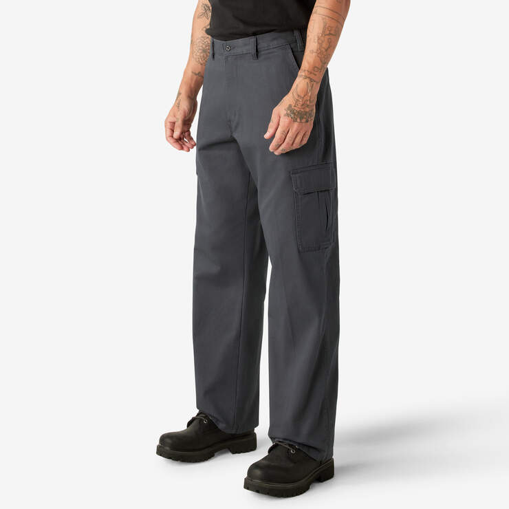 Loose Fit Cargo Pants - Rinsed Charcoal Gray (RCH) image number 3