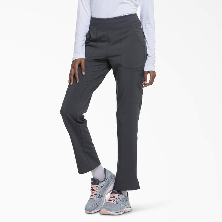 Women's EDS Essentials Cargo Scrub Pants - Pewter Gray (PEW) image number 3