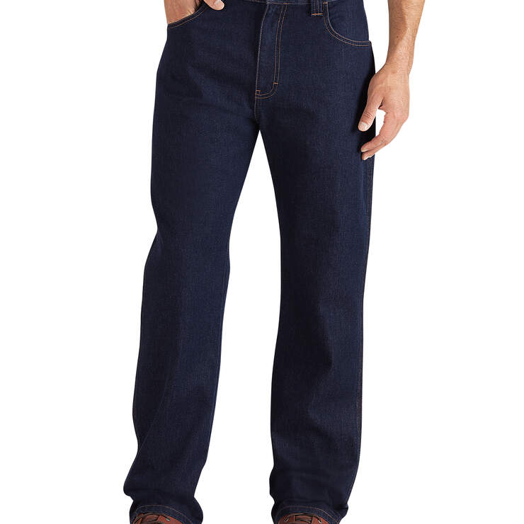 Performance Regular Fit Straight Leg 5-Pocket Denim Jeans with Cordura - Rinsed Indigo Blue (RNB) image number 1