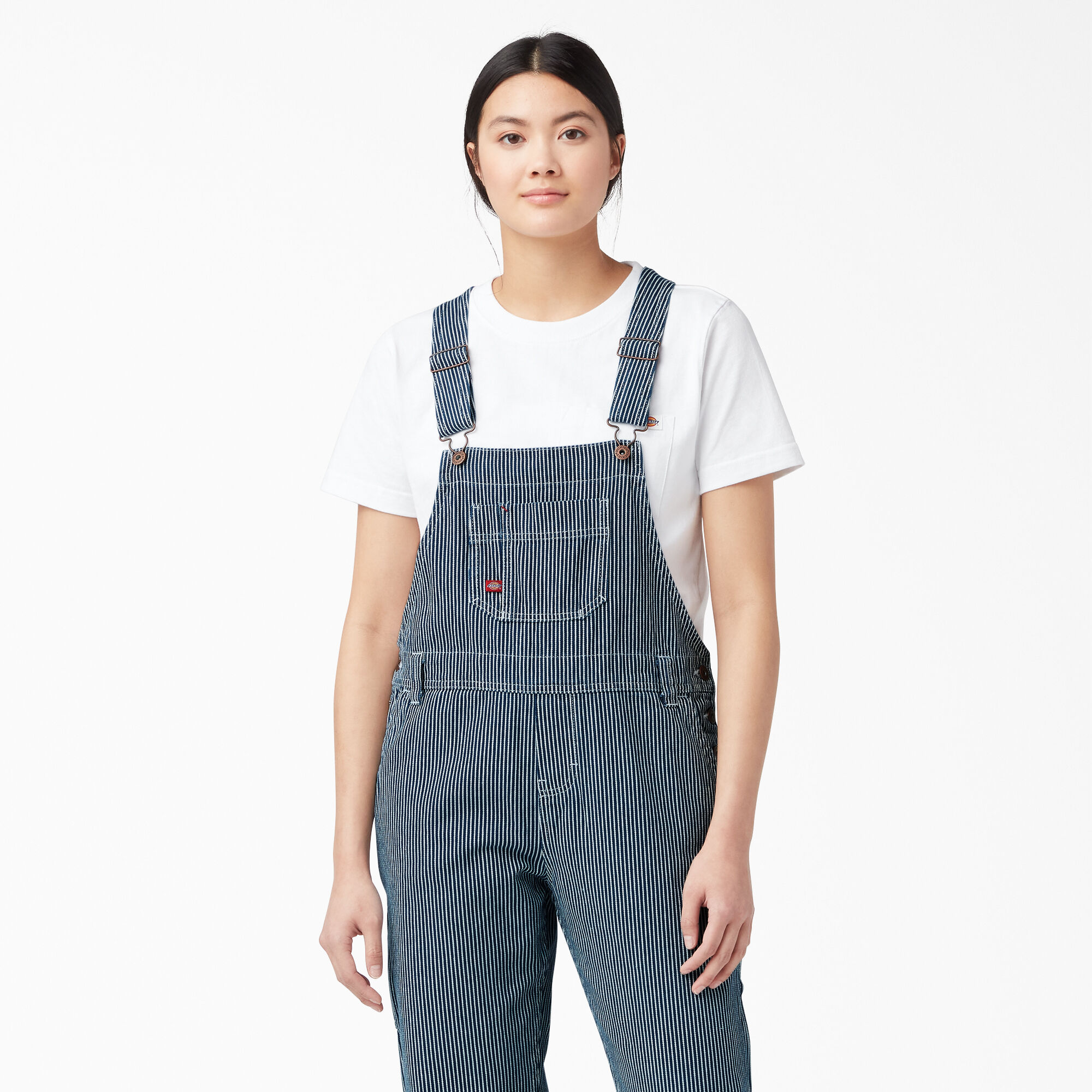 Dickies womens deals striped overalls