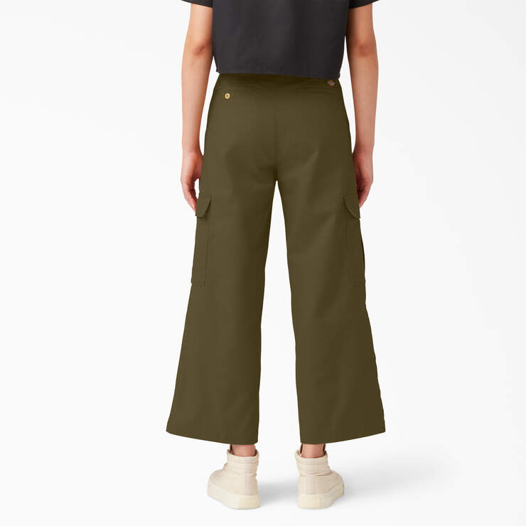 Women's Regular Fit Cargo Pants - Stonewashed Military Green (S2M) image number 2