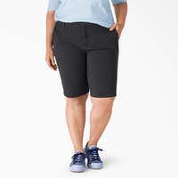 Women's Plus Perfect Shape Straight Fit Bermuda Shorts, 11" - Rinsed Black (RBKX)