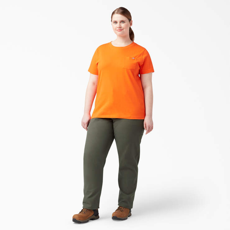 Women's Plus FLEX Relaxed Straight Fit Duck Carpenter Pants - Rinsed Moss Green (RMS) image number 4