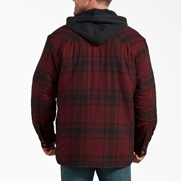 Relaxed Fit Icon Hooded Quilted Flannel Shirt Jacket - Dark Port Black Plaid &#40;PBP&#41;