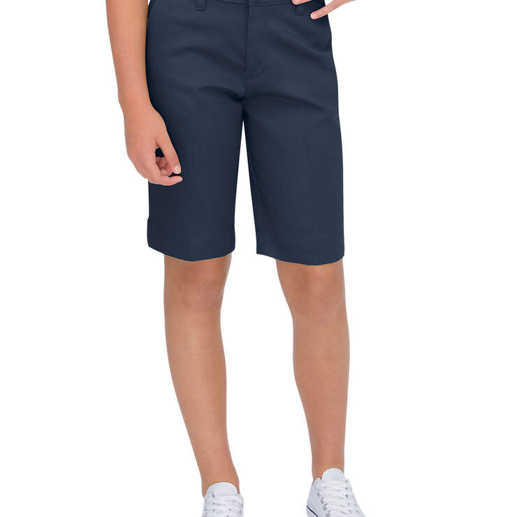 Girls' Classic Fit Bermuda Stretch Twill Shorts (Plus), 10.5 - 20.5 - Dark Navy (DN) image number 1