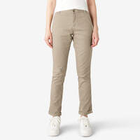Women's Slim Straight Fit Roll Hem Carpenter Pants - Desert Sand (DS)